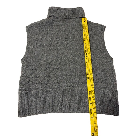 Old Navy Women Medium Gray Cable Knit Turtleneck Sweater Vest Minimalist Peppy - Picture 4 of 11